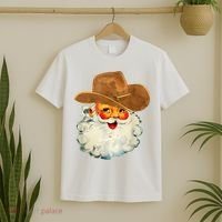 Santa Cowboy Western Christmas Xmas Holiday Pajamas T-Shirt thumb 2