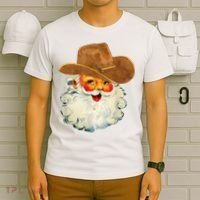 Santa Cowboy Western Christmas Xmas Holiday Pajamas T-Shirt thumb 6