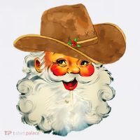 Santa Cowboy Western Christmas Xmas Holiday Pajamas T-Shirt thumb 7