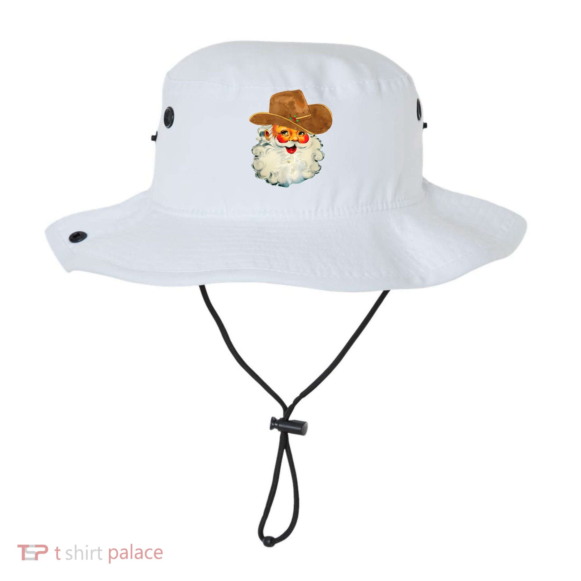 Santa Cowboy Western Christmas Xmas Holiday Pajamas Bucket Hat