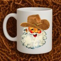Santa Cowboy Western Christmas Xmas Holiday Pajamas Coffee Mug thumb 2