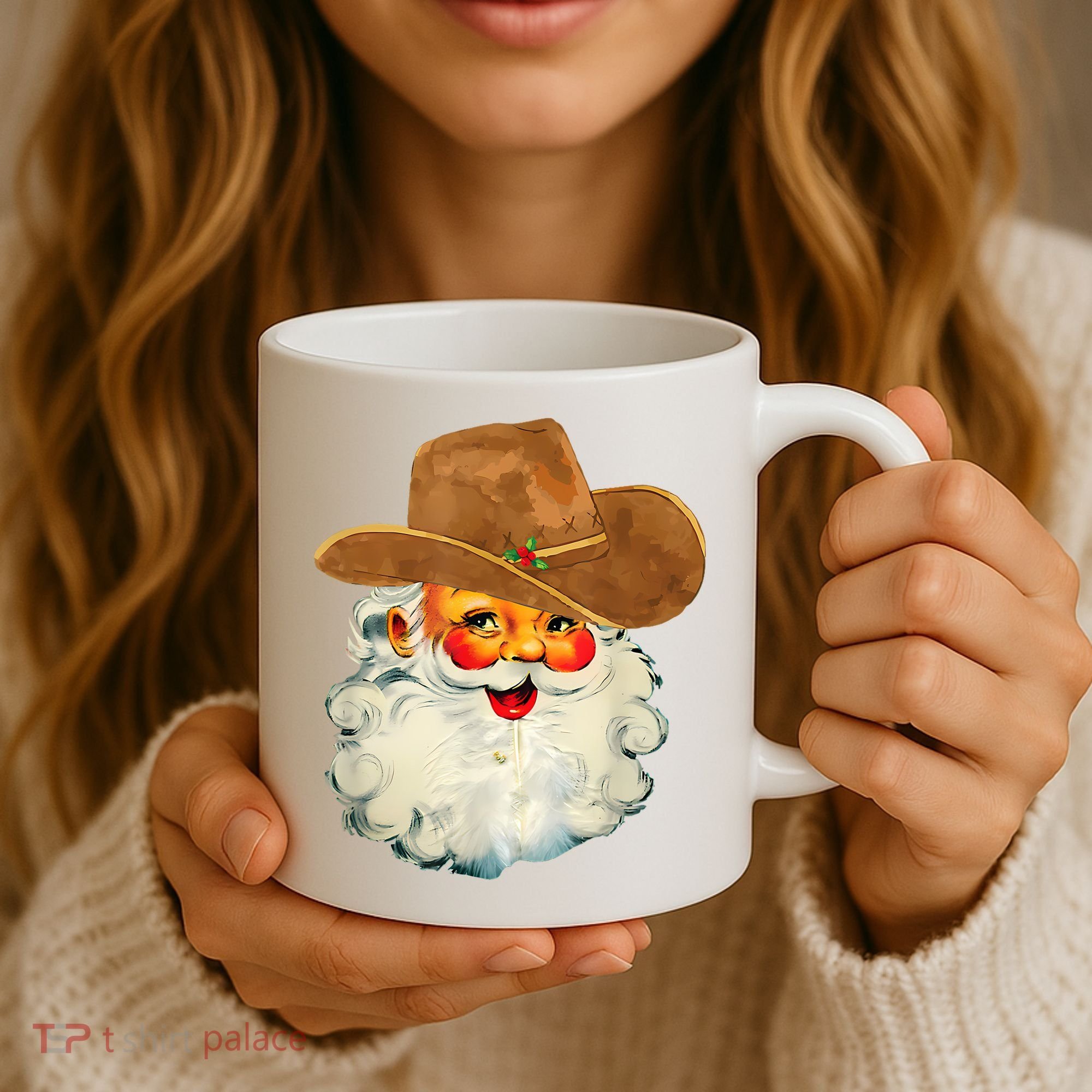Santa Cowboy Western Christmas Xmas Holiday Pajamas Coffee Mug