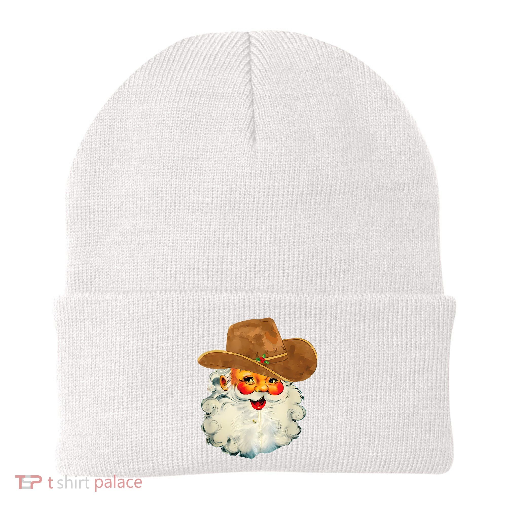 Santa Cowboy Western Christmas Xmas Holiday Pajamas Beanie