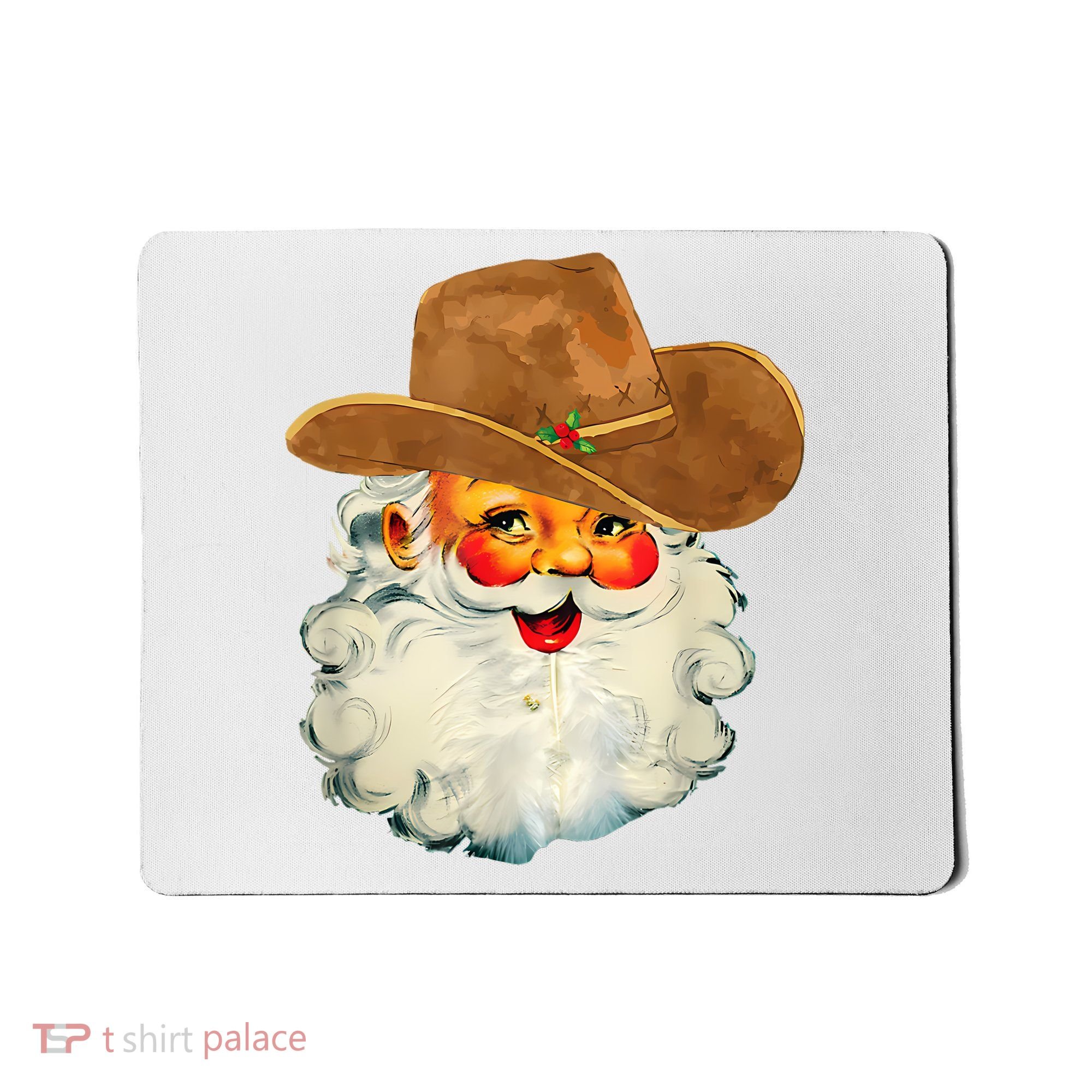 Santa Cowboy Western Christmas Xmas Holiday Pajamas Mousepad