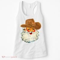 Santa Cowboy Western Christmas Xmas Holiday Pajamas Women's Tank Top thumb 0