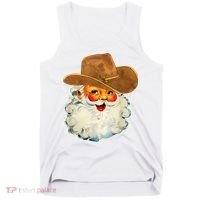 Santa Cowboy Western Christmas Xmas Holiday Pajamas Tank Top thumb 0