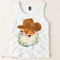 Santa Cowboy Western Christmas Xmas Holiday Pajamas Tank Top thumb 2