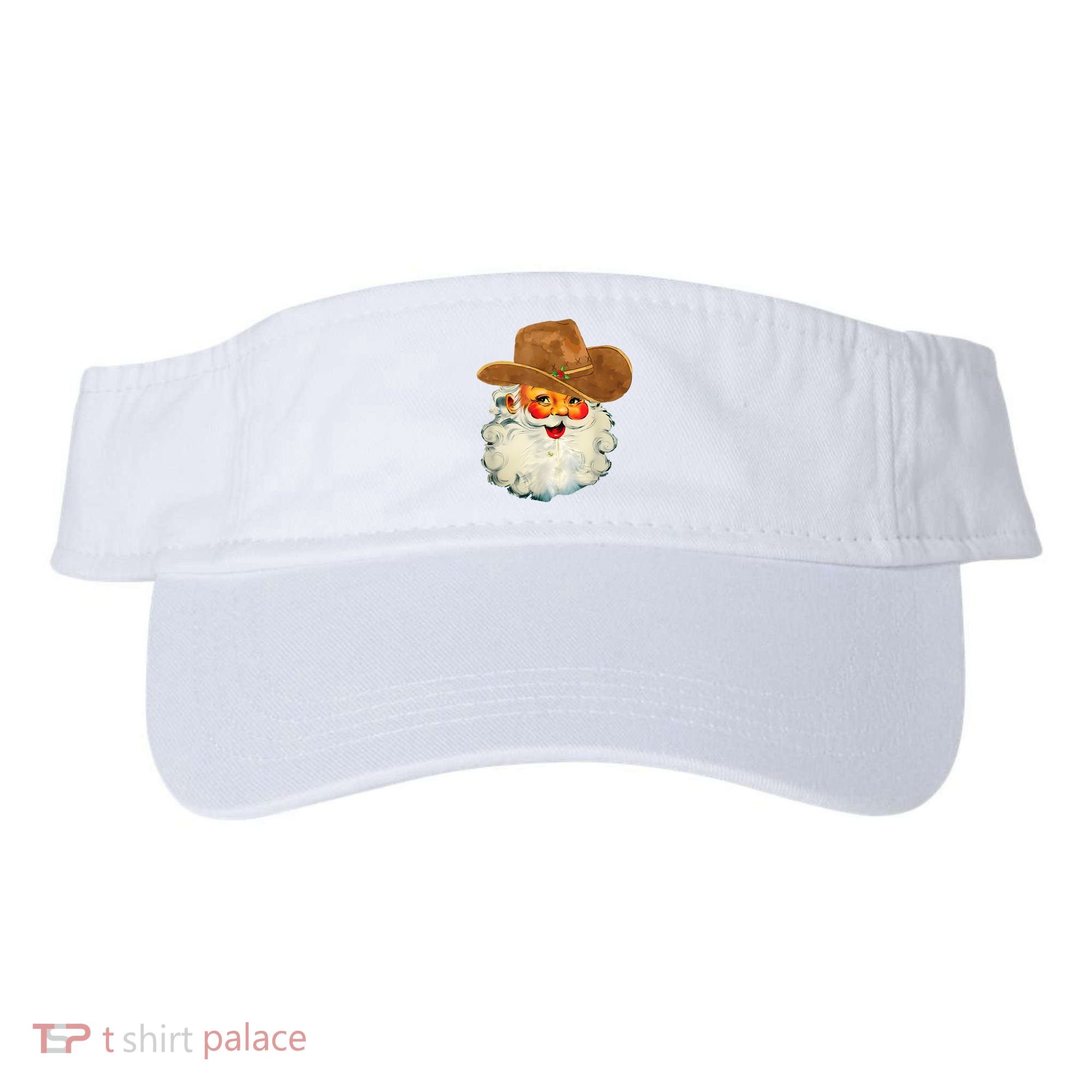 Santa Cowboy Western Christmas Xmas Holiday Pajamas Visor