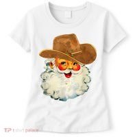 Santa Cowboy Western Christmas Xmas Holiday Pajamas Women's T-Shirt thumb 0