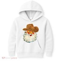 Santa Cowboy Western Christmas Xmas Holiday Pajamas Kids Hoodie thumb 0