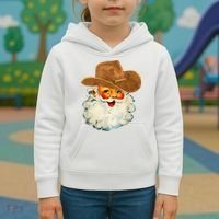 Santa Cowboy Western Christmas Xmas Holiday Pajamas Kids Hoodie thumb 3
