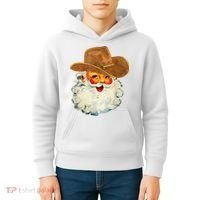 Santa Cowboy Western Christmas Xmas Holiday Pajamas Kids Hoodie thumb 4