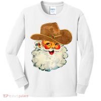 Santa Cowboy Western Christmas Xmas Holiday Pajamas Kids Long Sleeve Shirt thumb 0