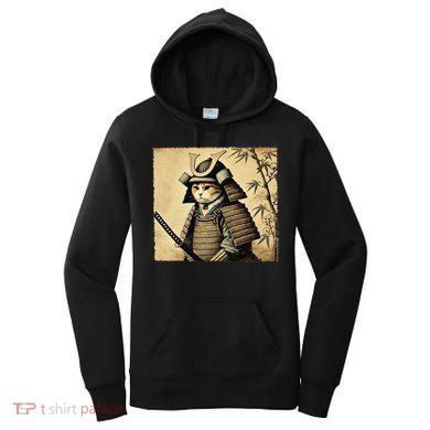 Samurai Cat Warrior Vintage Japanese Art Samurai Armor Women's Hoodie