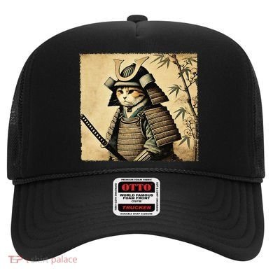 Samurai Cat Warrior Vintage Japanese Art Samurai Armor Hat