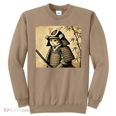 Samurai Cat Warrior Vintage Japanese Art Samurai Armor Sweatshirt