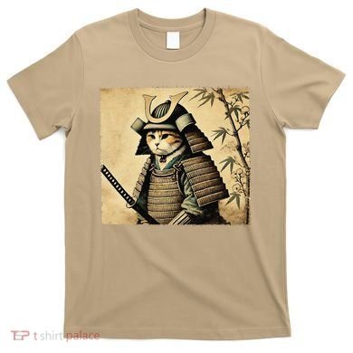 Samurai Cat Warrior Vintage Japanese Art Samurai Armor T-Shirt