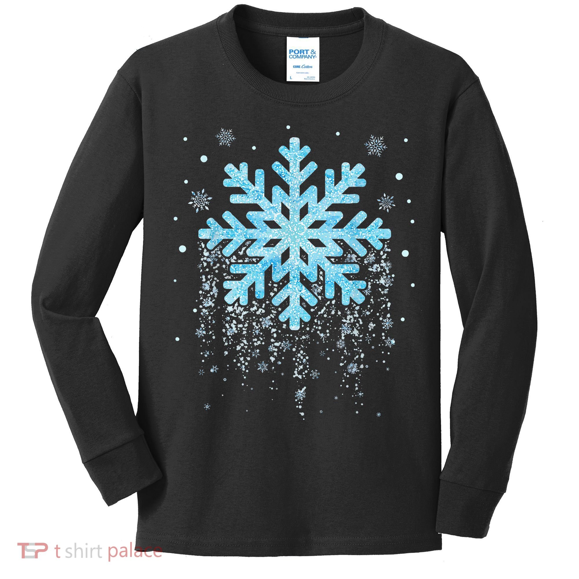 Snowflake Costume Winter Christmas Matching Kids Long Sleeve Shirt