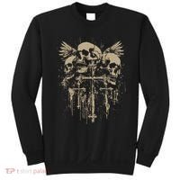 Skull Cross Wings Goth Alt Grunge Gothic Emo Aesthetic Sweatshirt thumb 0