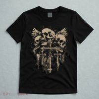 Skull Cross Wings Goth Alt Grunge Gothic Emo Aesthetic T-Shirt thumb 5