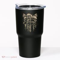 Skull Cross Wings Goth Alt Grunge Gothic Emo Aesthetic Tumbler thumb 0