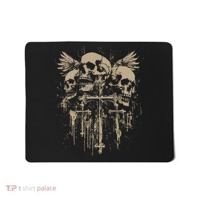 Skull Cross Wings Goth Alt Grunge Gothic Emo Aesthetic Mousepad
