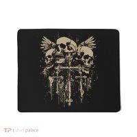 Skull Cross Wings Goth Alt Grunge Gothic Emo Aesthetic Mousepad thumb 0