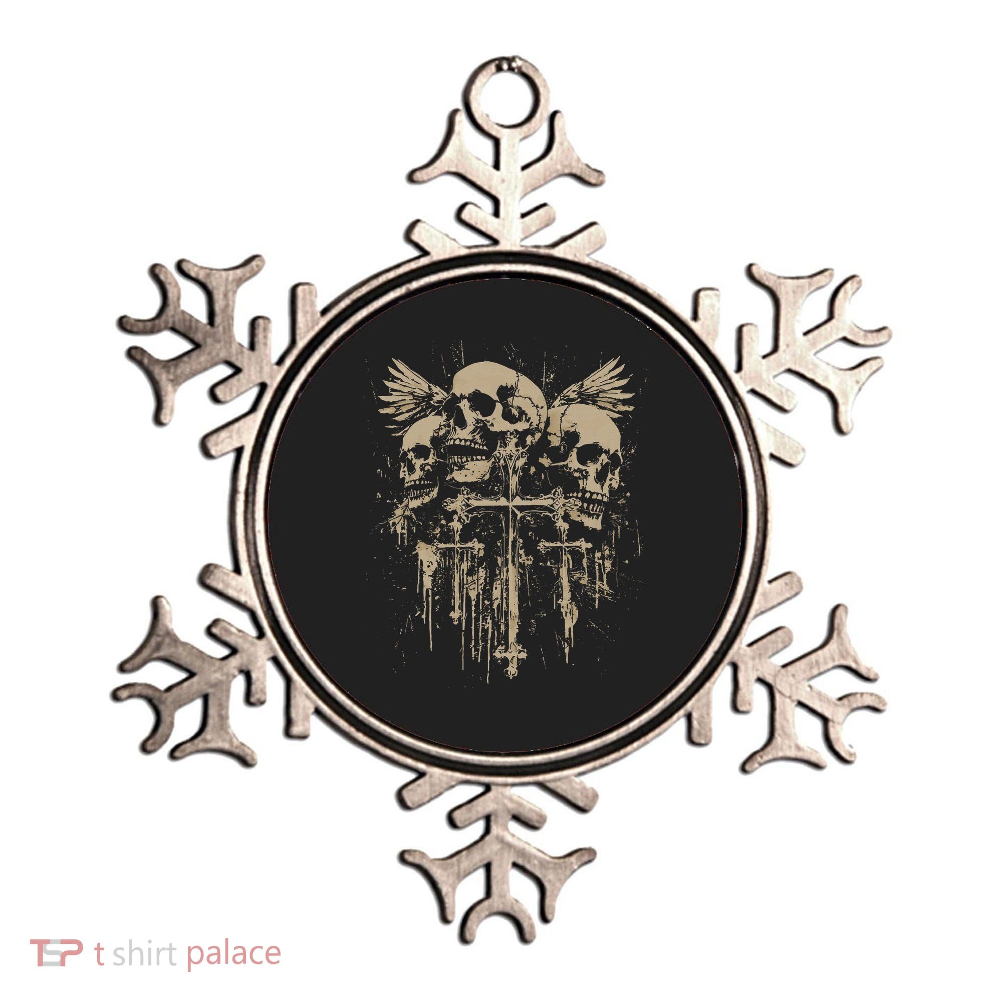 Skull Cross Wings Goth Alt Grunge Gothic Emo Aesthetic Ornament