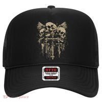 Skull Cross Wings Goth Alt Grunge Gothic Emo Aesthetic Hat thumb 0