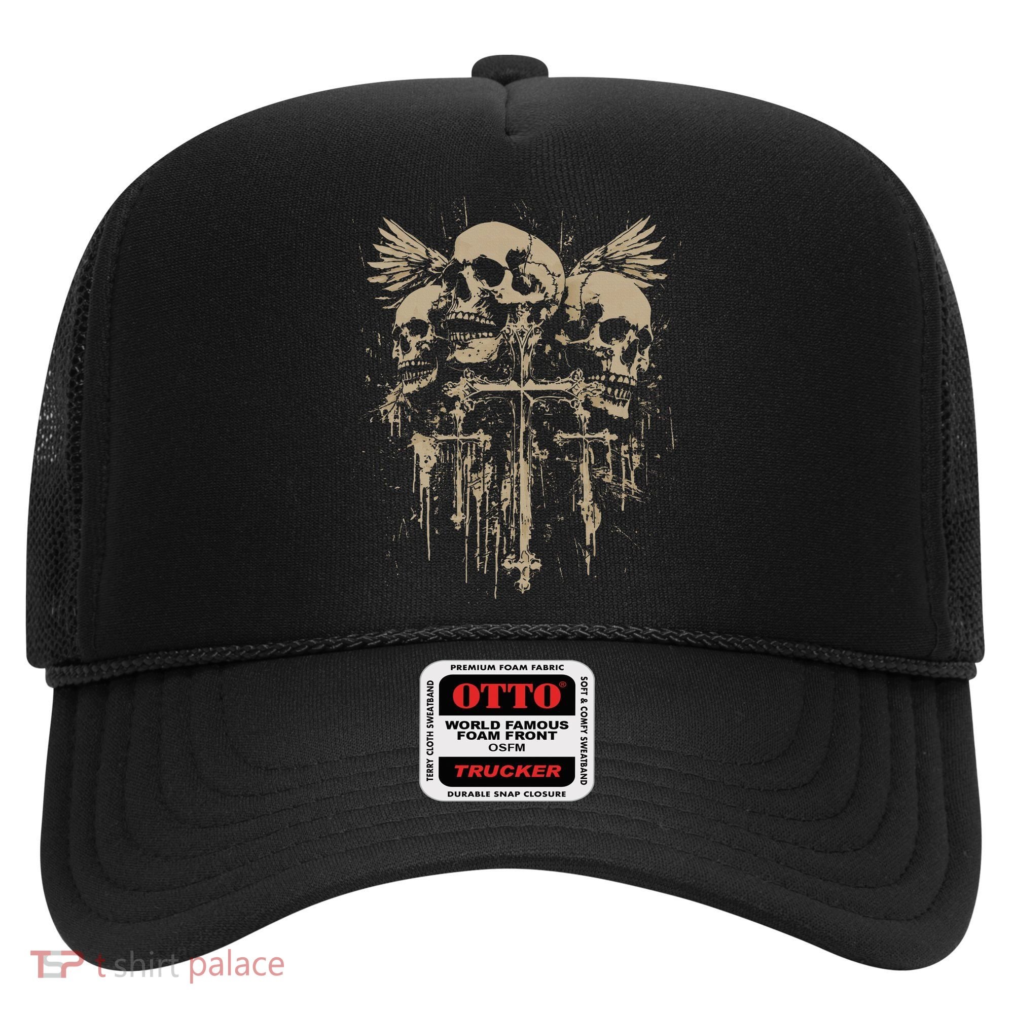 Skull Cross Wings Goth Alt Grunge Gothic Emo Aesthetic Hat