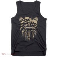 Skull Cross Wings Goth Alt Grunge Gothic Emo Aesthetic Tank Top thumb 0