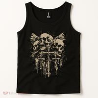 Skull Cross Wings Goth Alt Grunge Gothic Emo Aesthetic Tank Top thumb 2