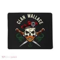 Scottish Clan Wallace Surname Skull Dirks Tartan Badge Mousepad thumb 0
