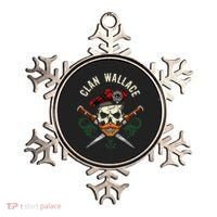 Scottish Clan Wallace Surname Skull Dirks Tartan Badge Ornament thumb 0
