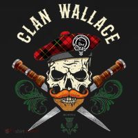 Scottish Clan Wallace Surname Skull Dirks Tartan Badge Baby Bodysuit thumb 2