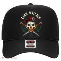 Scottish Clan Wallace Surname Skull Dirks Tartan Badge Hat thumb 0