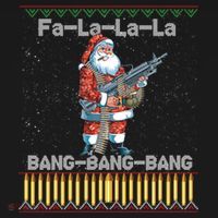 Santa Claus With A Big Gun Singing Christmas Song Funny Ugly Funny Gift Women's Hoodie thumb 2