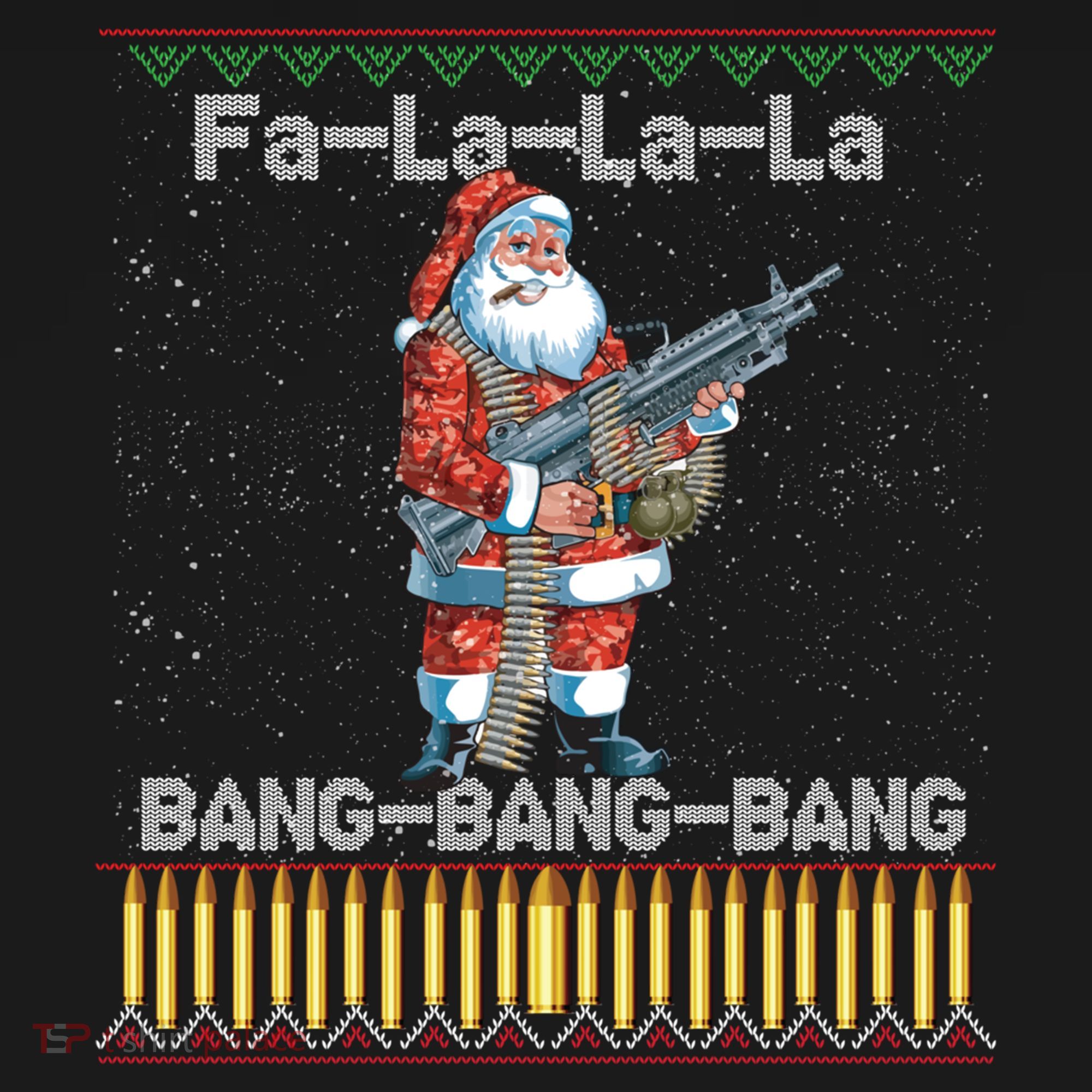 Santa Claus With A Big Gun Singing Christmas Song Funny Ugly Funny Gift Women's Hoodie
