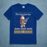Santa Claus With A Big Gun Singing Christmas Song Funny Ugly Funny Gift T-Shirt thumb 5