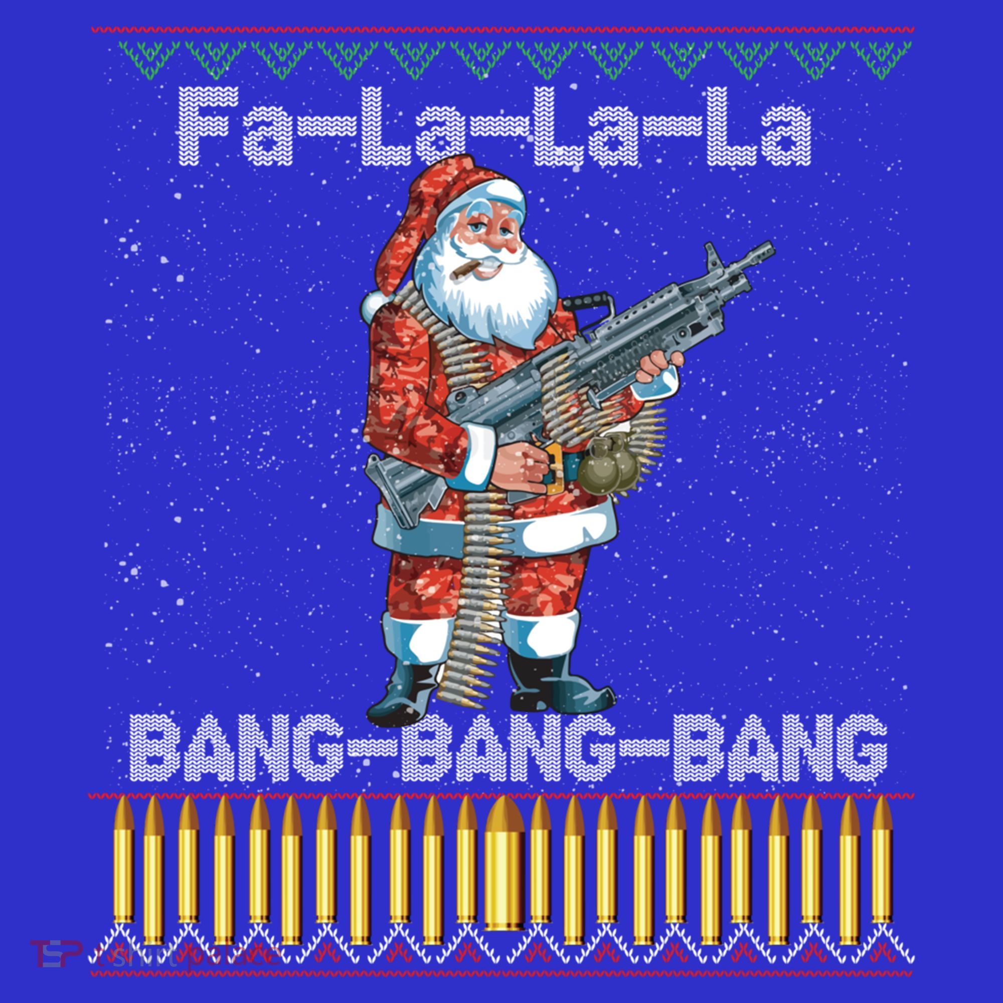 Santa Claus With A Big Gun Singing Christmas Song Funny Ugly Funny Gift Toddler Hoodie