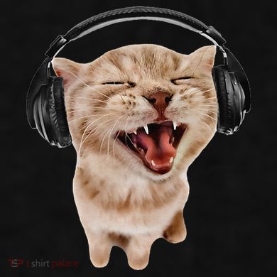 Silly Cat With Headphones Ladies PosiCharge Tri-Blend Wicking Tank