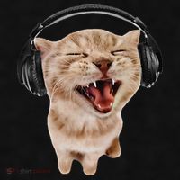 Silly Cat With Headphones Ladies PosiCharge Tri-Blend Wicking Tank thumb 2
