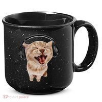 Silly Cat With Headphones 15oz Campfire Ceramic Mug thumb 0