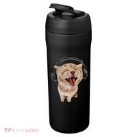 Silly Cat With Headphones 24oz Duet Stainless Steel Tumbler thumb 3