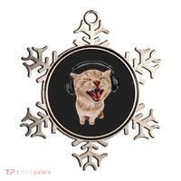 Silly Cat With Headphones Ornament thumb 0