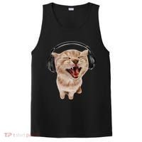 Silly Cat With Headphones PosiCharge Competitor Tank thumb 0