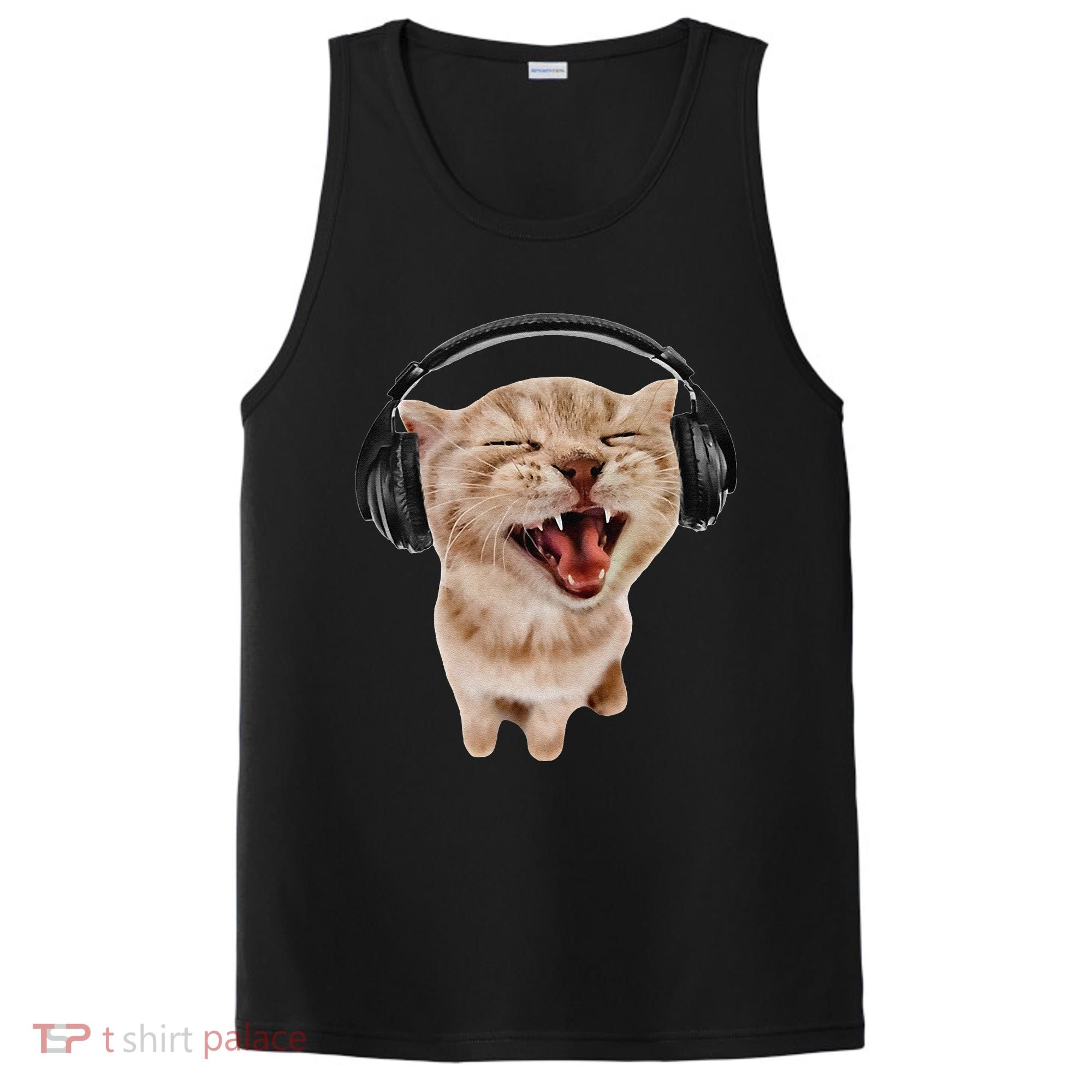 Silly Cat With Headphones PosiCharge Competitor Tank