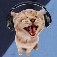 Silly Cat With Headphones Raglan Baseball Sleeve Shirt thumb 2