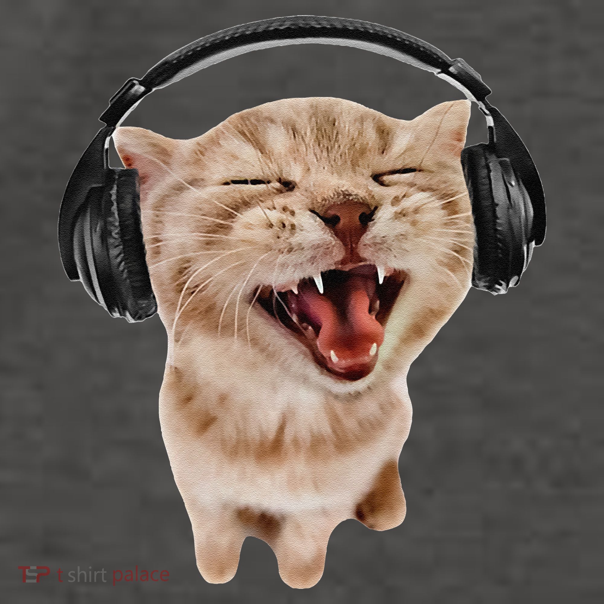 Silly Cat With Headphones Vector Backpack