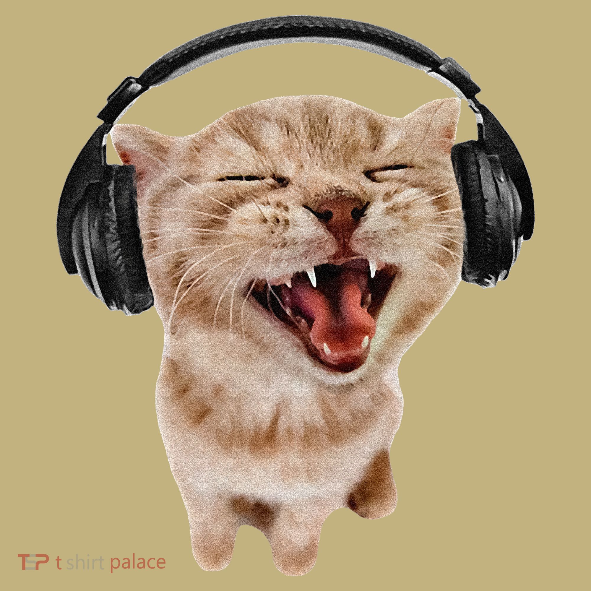 Silly Cat With Headphones Yupoong Adult 5-Panel Trucker Hat